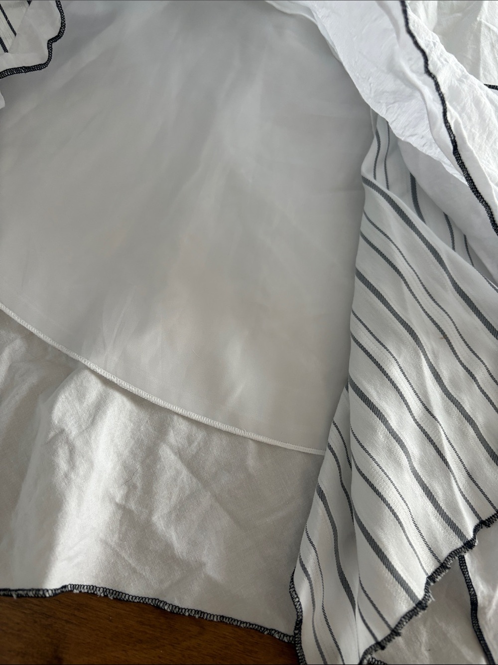Asymmetrical White & Black Striped Women’s Skirt - Picture 5 of 10